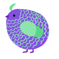 A blurple and spring chicken with a lace pattern