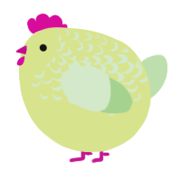 A lemon and gluppy chicken with a half-lace pattern