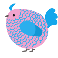 A pink and sky chicken with a lace pattern