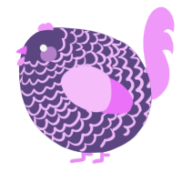 A overcast and lavender chicken with a lace pattern