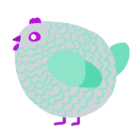 A mist and mint chicken with a lace pattern