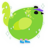 A grass and lime chicken with a neck-speckle pattern