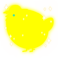 A yellow chicken with a neck-speckle pattern