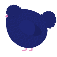 A navy chicken with a lace pattern