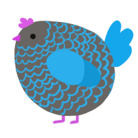 A grey and sky chicken with a lace pattern