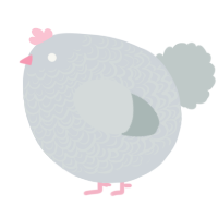 A mist and silver chicken with a double-lace pattern