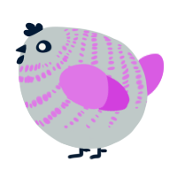 A silver and orchid chicken with a bar pattern