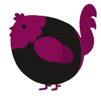 A sable and wine chicken with a head pattern