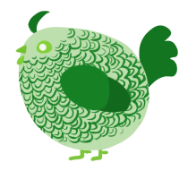 A gluppy and leaf chicken with a double-lace pattern