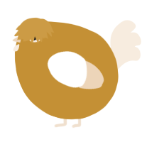 A gold and cream chicken