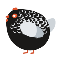 A sable and mist chicken with a half-lace pattern