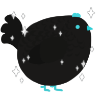 A sable and black chicken with a half-lace pattern