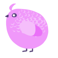 A lavender chicken with a half-lace pattern