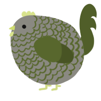 A ash and olive chicken with a lace pattern