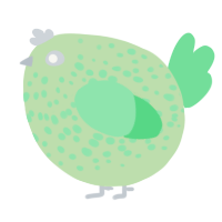 A gluppy and spring chicken with a speckle pattern