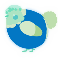A sapphire and gluppy chicken with a head pattern