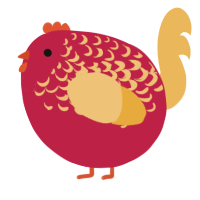 A crimson and honey chicken with a half-lace pattern