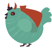A sky chicken with a bar pattern