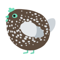 A bark and mist chicken with a speckle pattern