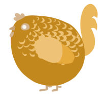 A ochre and honey chicken with a half-lace pattern