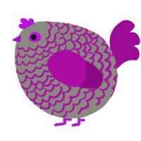 A ash and plum chicken with a lace pattern