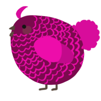 A wine and fuchsia chicken with a lace pattern