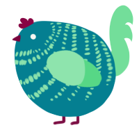 A sea and spring chicken with a bar pattern