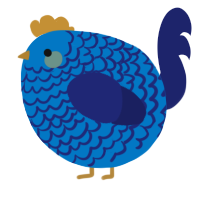 A sapphire and navy chicken with a lace pattern