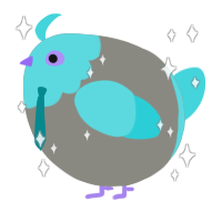 A ash and aqua chicken with a head pattern