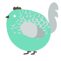 A mint and silver chicken with a half-lace pattern