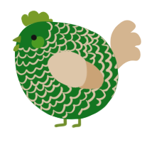A leaf and beige chicken with a lace pattern