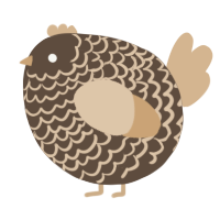 A bark and beige chicken with a lace pattern