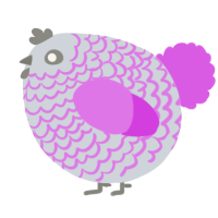 A mist and orchid chicken with a lace pattern