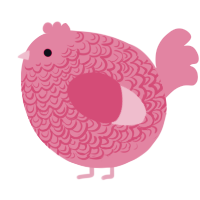 A mint chicken with a double-lace pattern
