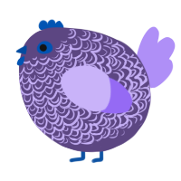 A overcast and lilac chicken with a double-lace pattern