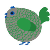 A ash and viridian chicken with a lace pattern
