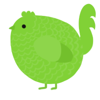 A grass chicken with a lace pattern