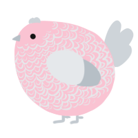 A rose and mist chicken with a double-lace pattern