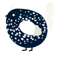 A tumblr and white chicken with a speckle pattern