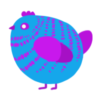 A sky and amethyst chicken with a bar pattern