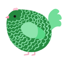 A viridian and spring chicken with a lace pattern