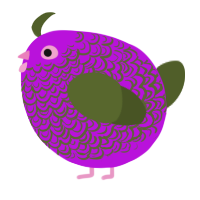 A amethyst and olive chicken with a double-lace pattern
