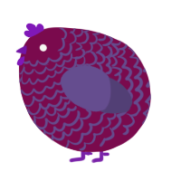 A wine and overcast chicken with a lace pattern