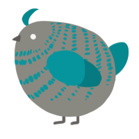 A ash and teal chicken with a bar pattern