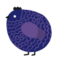 A navy and overcast chicken with a lace pattern
