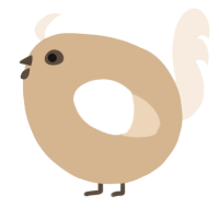 A beige and cream chicken