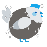 A grey and mist chicken with a head pattern