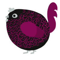 A black and wine chicken with a double-lace pattern