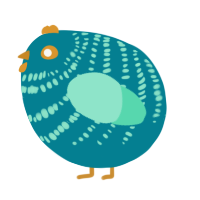 A sea and mint chicken with a bar pattern