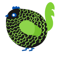A sable and grass chicken with a lace pattern